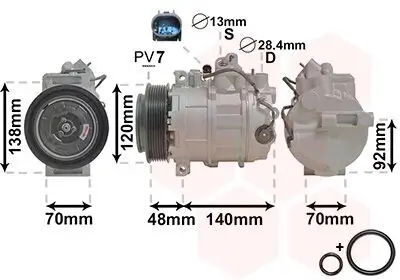 Kompressor, Klimaanlage 12 V VAN WEZEL 3000K393 Bild Kompressor, Klimaanlage 12 V VAN WEZEL 3000K393