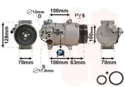 Kompressor, Klimaanlage 12 V VAN WEZEL 3000K404