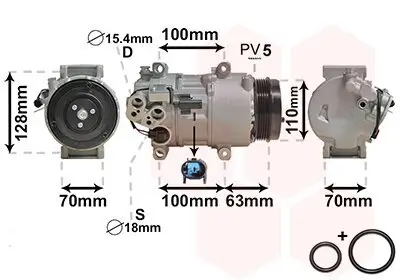 Kompressor, Klimaanlage 12 V VAN WEZEL 3000K434