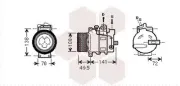 Kompressor, Klimaanlage 12 V VAN WEZEL 3000K476