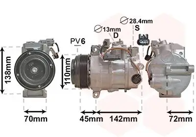 Kompressor, Klimaanlage 12 V VAN WEZEL 3000K697