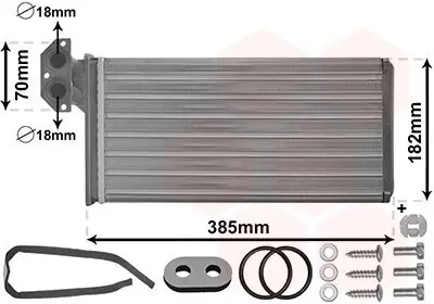 Wärmetauscher, Innenraumheizung VAN WEZEL 30016701