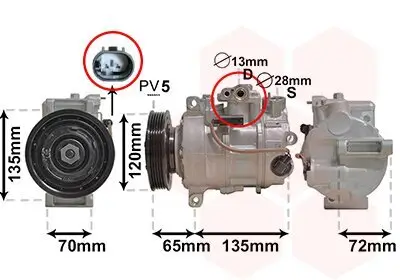 Kompressor, Klimaanlage 12 V VAN WEZEL 3001K703