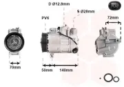 Kompressor, Klimaanlage 12 V VAN WEZEL 3001K714