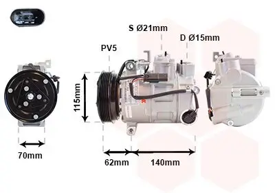 Kompressor, Klimaanlage 12 V VAN WEZEL 3001K717