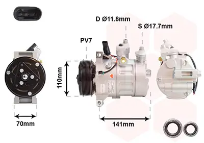 Kompressor, Klimaanlage 48 V VAN WEZEL 3001K718