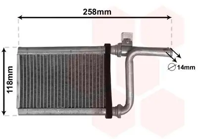 Wärmetauscher, Innenraumheizung hinten VAN WEZEL 32006254