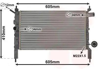 Kühler, Motorkühlung VAN WEZEL 37002023 Bild Kühler, Motorkühlung VAN WEZEL 37002023