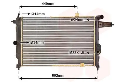 Kühler, Motorkühlung VAN WEZEL 37002119 Bild Kühler, Motorkühlung VAN WEZEL 37002119
