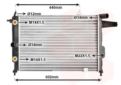 Kühler, Motorkühlung VAN WEZEL 37002120 Bild Kühler, Motorkühlung VAN WEZEL 37002120