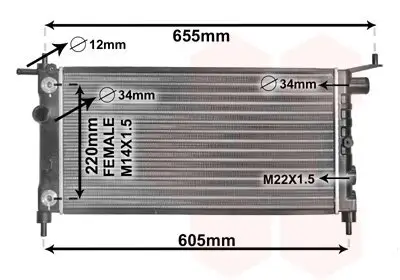 Kühler, Motorkühlung VAN WEZEL 37002184 Bild Kühler, Motorkühlung VAN WEZEL 37002184