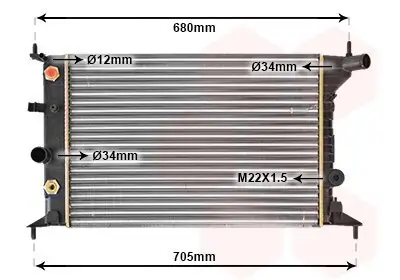 Kühler, Motorkühlung VAN WEZEL 37002219 Bild Kühler, Motorkühlung VAN WEZEL 37002219