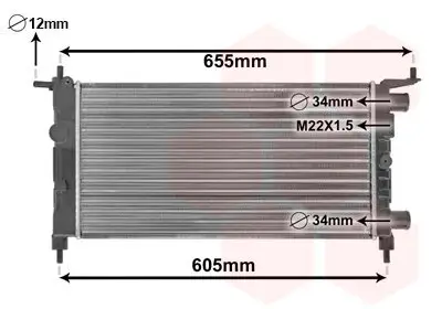 Kühler, Motorkühlung VAN WEZEL 37002261 Bild Kühler, Motorkühlung VAN WEZEL 37002261