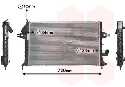 Kühler, Motorkühlung VAN WEZEL 37002294 Bild Kühler, Motorkühlung VAN WEZEL 37002294