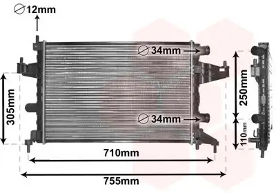 Kühler, Motorkühlung VAN WEZEL 37002303