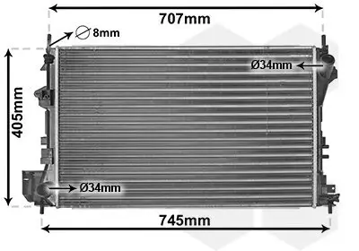 Kühler, Motorkühlung VAN WEZEL 37002338 Bild Kühler, Motorkühlung VAN WEZEL 37002338