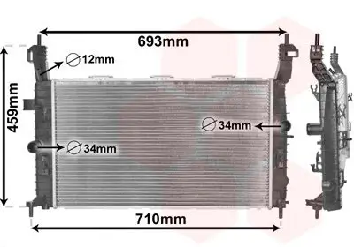Kühler, Motorkühlung VAN WEZEL 37002345 Bild Kühler, Motorkühlung VAN WEZEL 37002345