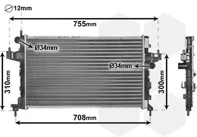 Kühler, Motorkühlung VAN WEZEL 37002380 Bild Kühler, Motorkühlung VAN WEZEL 37002380