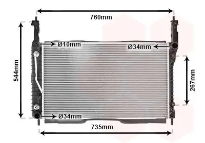 Kühler, Motorkühlung VAN WEZEL 37002432 Bild Kühler, Motorkühlung VAN WEZEL 37002432