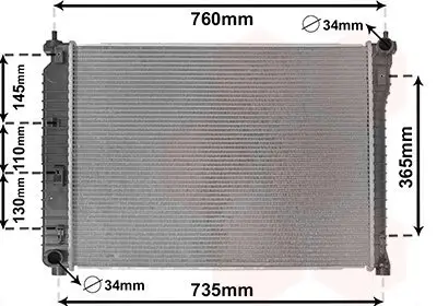 Kühler, Motorkühlung VAN WEZEL 37002435 Bild Kühler, Motorkühlung VAN WEZEL 37002435