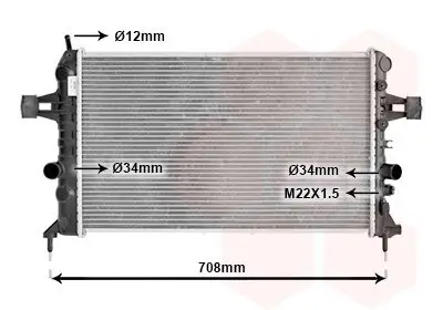 Kühler, Motorkühlung VAN WEZEL 37002440 Bild Kühler, Motorkühlung VAN WEZEL 37002440