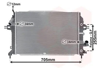 Kühler, Motorkühlung VAN WEZEL 37002460 Bild Kühler, Motorkühlung VAN WEZEL 37002460