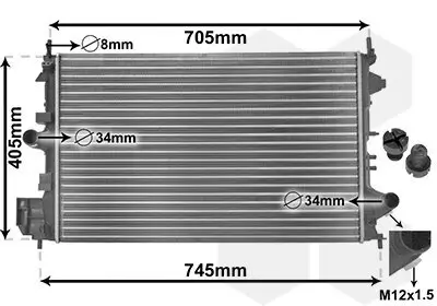 Kühler, Motorkühlung VAN WEZEL 37002462 Bild Kühler, Motorkühlung VAN WEZEL 37002462