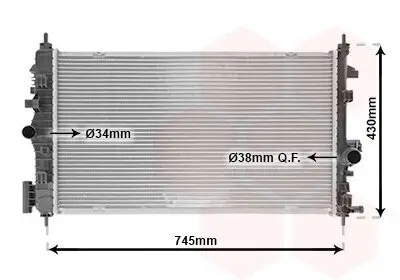 Kühler, Motorkühlung VAN WEZEL 37002468 Bild Kühler, Motorkühlung VAN WEZEL 37002468