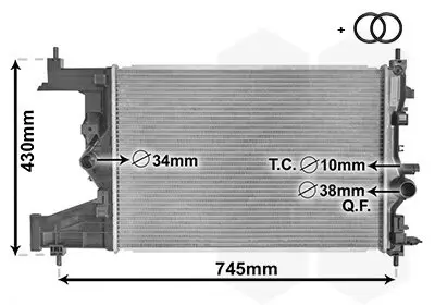 Kühler, Motorkühlung VAN WEZEL 37002484 Bild Kühler, Motorkühlung VAN WEZEL 37002484