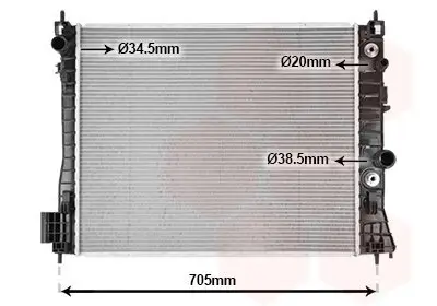 Kühler, Motorkühlung VAN WEZEL 37002655 Bild Kühler, Motorkühlung VAN WEZEL 37002655