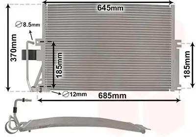 Kondensator, Klimaanlage VAN WEZEL 37005274
