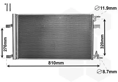 Kondensator, Klimaanlage VAN WEZEL 37005499 Bild Kondensator, Klimaanlage VAN WEZEL 37005499