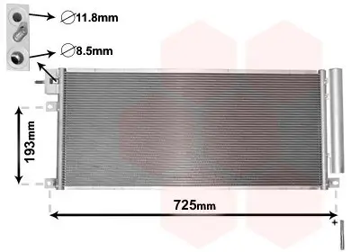 Kondensator, Klimaanlage VAN WEZEL 37005634 Bild Kondensator, Klimaanlage VAN WEZEL 37005634