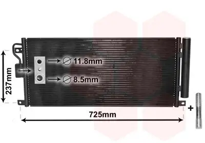 Kondensator, Klimaanlage VAN WEZEL 37005638 Bild Kondensator, Klimaanlage VAN WEZEL 37005638