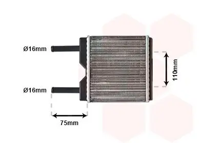 Wärmetauscher, Innenraumheizung VAN WEZEL 37006094