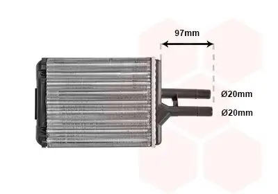 Wärmetauscher, Innenraumheizung VAN WEZEL 37006216