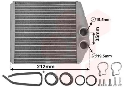 Wärmetauscher, Innenraumheizung VAN WEZEL 37006354 Bild Wärmetauscher, Innenraumheizung VAN WEZEL 37006354