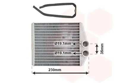 Wärmetauscher, Innenraumheizung VAN WEZEL 37006355 Bild Wärmetauscher, Innenraumheizung VAN WEZEL 37006355