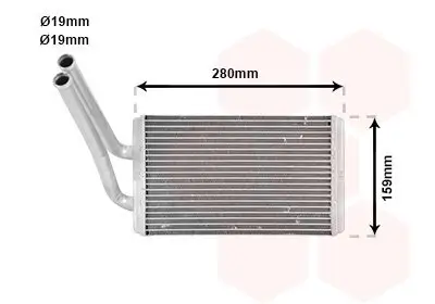 Wärmetauscher, Innenraumheizung VAN WEZEL 37006570 Bild Wärmetauscher, Innenraumheizung VAN WEZEL 37006570