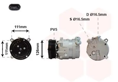 Kompressor, Klimaanlage 12 V VAN WEZEL 3700K280