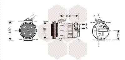 Kompressor, Klimaanlage VAN WEZEL 3700K312