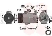 Kompressor, Klimaanlage 12 V VAN WEZEL 3700K316