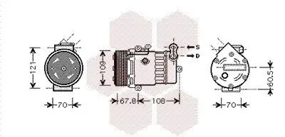 Kompressor, Klimaanlage VAN WEZEL 3700K377 Bild Kompressor, Klimaanlage VAN WEZEL 3700K377