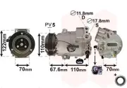 Kompressor, Klimaanlage 12 V VAN WEZEL 3700K606