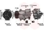 Kompressor, Klimaanlage 12 V VAN WEZEL 3700K607