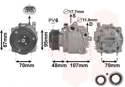 Kompressor, Klimaanlage 12 V VAN WEZEL 3700K659