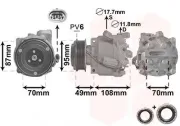 Kompressor, Klimaanlage 12 V VAN WEZEL 3700K668