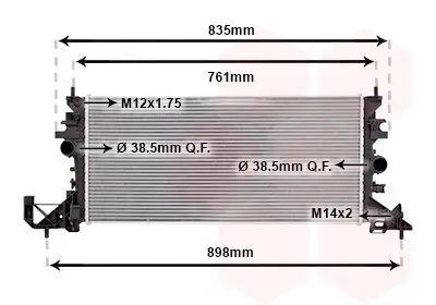 Kühler, Motorkühlung VAN WEZEL 37012704 Bild Kühler, Motorkühlung VAN WEZEL 37012704