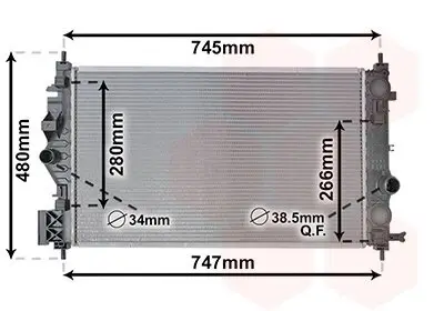 Kühler, Motorkühlung VAN WEZEL 37012708 Bild Kühler, Motorkühlung VAN WEZEL 37012708