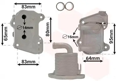 Ölkühler, Motoröl VAN WEZEL 37013713 Bild Ölkühler, Motoröl VAN WEZEL 37013713